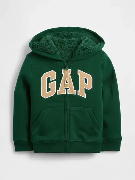 GAP Baby zateplená mikina Logo Sherpa - Kluci
