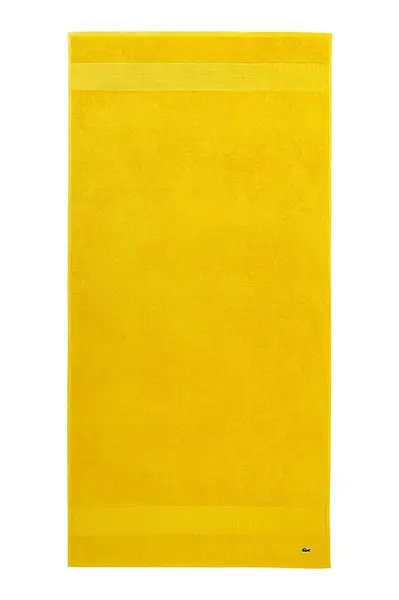 Velký bavlněný ručník Lacoste L LECROCO Jaune 70 x 140 cm žlutá barva