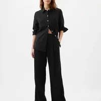 GAP Lněné kalhoty Wide-Leg - Dámské