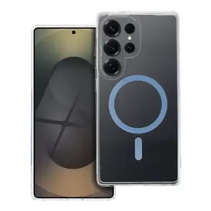 Zadní kryt Drop Glue Colorful Ring Mag Cover compatible with MagSafe pro Samsung Galaxy S25 Ultra, světle modrá