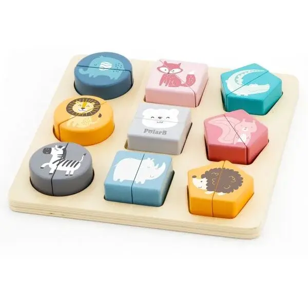 VIGA ZOO Drevené vkladacie puzzle, mix, veľkosť