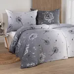 Flanelové ložní povlečení PAMPELIŠKA šedá