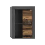 MID.YOU VITRÍNA, antracitová, přírodní barvy, 60/86/35 cm