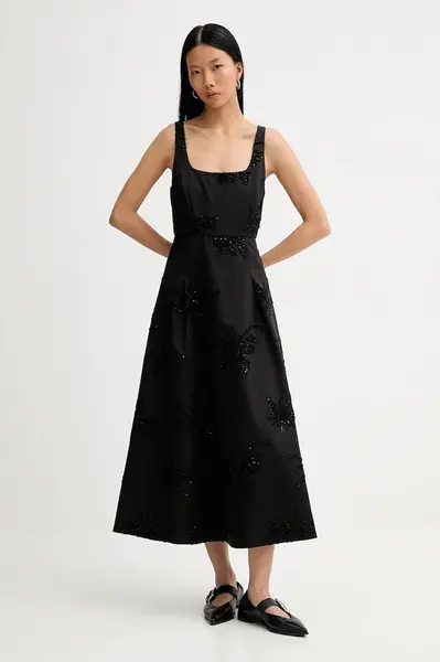 Bavlněné šaty MUNTHE RONIA černá barva, midi, 254135025401