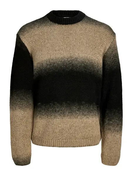 Jack & Jones Plus Sveter 'JCOFADE'  béžová / kapučíno / sivá / čierna