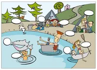 Skladacie pohľadnice farebné- Rybník