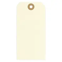 1000 x Papírové visačky 125 x 63 mm, béžové, Ø očka 5 mm, bez drátku