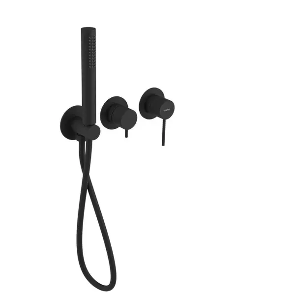 Sapho Ultrasan - Baterie pod omítku, 3-otvorová instalace, s tělesem, s příslušenstvím, matná černá UT045VB