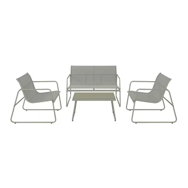 Luca Bessoni TERASOVÁ SEDACÍ SOUPRAVA 4dílné, kov, sklo, textil