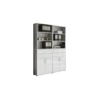 MID.YOU SKŘÍŇ NA ŠANONY, šedá, vysoce lesklá bílá, 168,8/227,2/33 cm