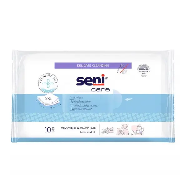 SENI Care Vlhčené ubrousky vitaminem E a allantoin 10 ks