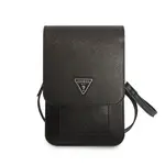 Taška Guess PU Saffiano Triangle Logo Phone Bag, černá
