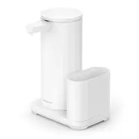 Bezdotykový dávkovač mydla Simplehuman 414 ml + držiak na hubku biela oceľ SHST1081