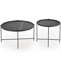 Konferenčný stolík Julieta čierna mramor/čierna