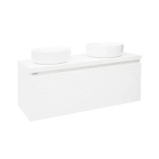 Kúpeľňová skrinka pod umývadlo Naturel Savona 118x43x44, 8 cm biela lesk SAVONA120BID
