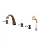 Vaňová batéria RAV Slezák MORAVA so sprchovacím setom stará mosadz MK576.0PSM