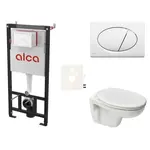 Cenovo zvýhodnený závesný WC set Alca do ľahkých stien / predstenová montáž + WC Ceramia S-Line Pro SIKOASP1
