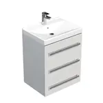 Kúpeľňová skrinka s umývadlom SAT Cube Way 60x76,5x46 cm biely lesk CUBE46603BIVER