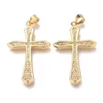 Brass Micro Pave Clear Cubic Zirconia Pendants