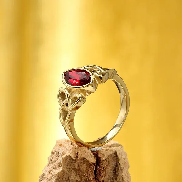 Horse Eye & Knot 304 Stainless Steel with Cubic Zirconia Finger Rings