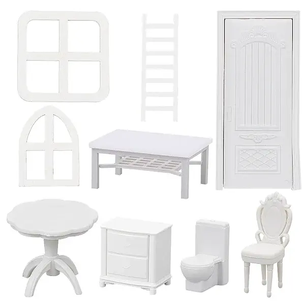 20pcs 9 styles Plastic Furniture Dollhouse Home Decorations