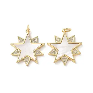 Brass Micro Pave Cubic Zirconia Pendants