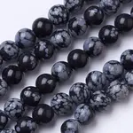 Natural Snowflake Obsidian Beads Strands