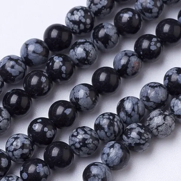 Natural Snowflake Obsidian Beads Strands