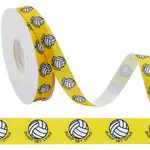 25 Yards Sport Ball Theme Printed Polyester Grosgrain Ribbon