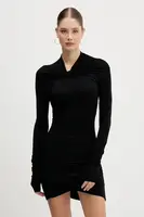 Šaty s přídavkem kašmíru Rick Owens Lilies Kairo černá barva, mini, LI02E3568.JBWS