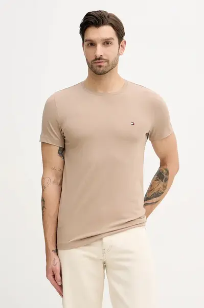 Tričko Tommy Hilfiger pánské, vínová barva, MW0MW10800