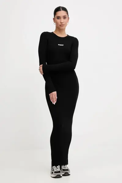 Šaty Guess FLAMINIA černá barva, maxi, přiléhavé, V5BK02 Z3JD2