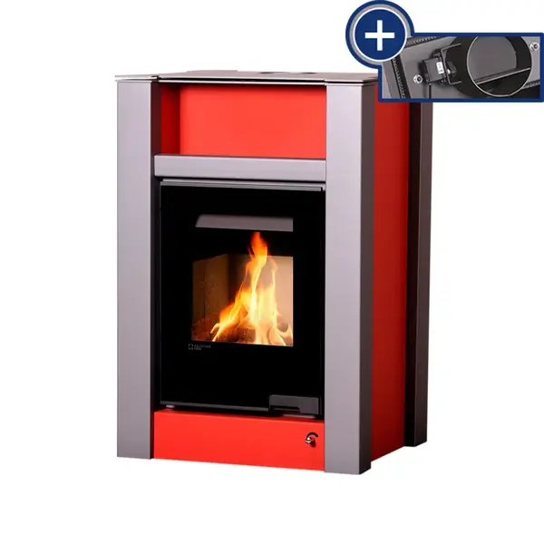 Kachle s výmenníkom AQUAFLAM VARIO LEND 11/5kW eervená, elektronická regulácia FLHSF34-067