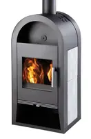 Kachle s výmenníkom NIVALA antracit, sivá dlažba, chrómové kovanie HS0432337010000