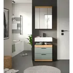 MID.YOU KOUPELNA šalvějově zelená, dub artisan