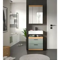 MID.YOU KOUPELNA šalvějově zelená, dub artisan