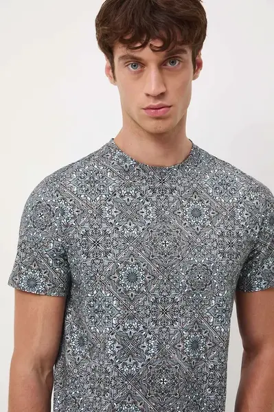 Bavlněné tričko Medicine pánské, tyrkysová barva