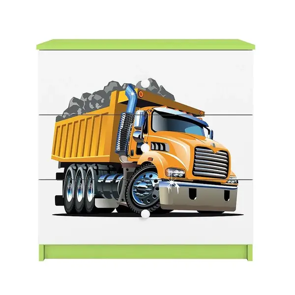 Dětská komoda Babydreams zelená - Bagr