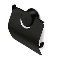 Věšák toaletního papíru s klapkou černý na přísavky w6753p