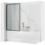 Vaňová zástena Lagos pohyblivý 70x140 black