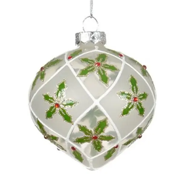 Vianočná sklenená guľa 8 cm biela 9129671