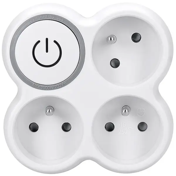 Rozbočka 3x15A s vypínačem