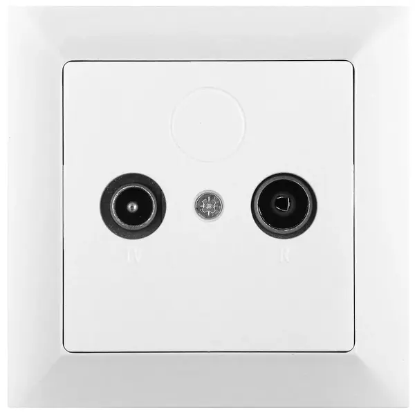 Zásuvka RTV koncová Medium bílá