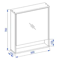 KÚPEĽŇOVÁ ZRKADLOVÁ SKRINKA  NOVA 60 BIELA