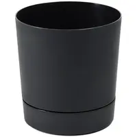 Kvetináč s podšálkou AURA 110 RECYCLED čierny
