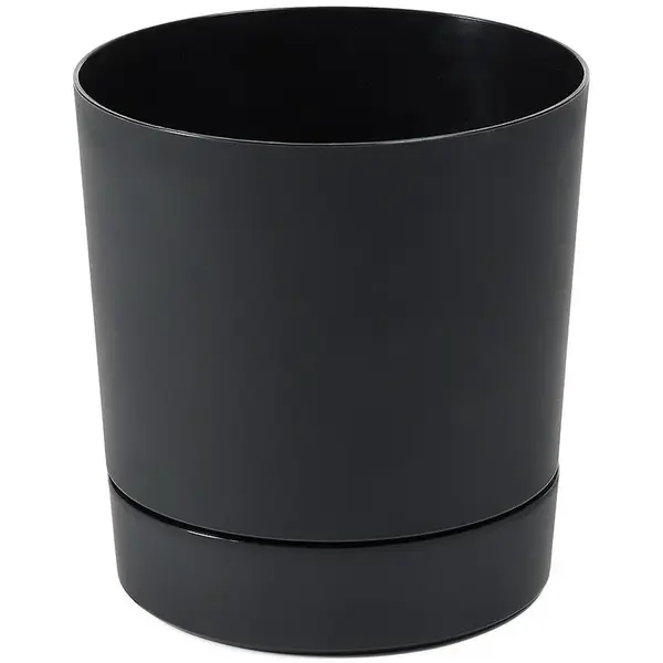Kvetináč s podšálkou AURA 110 RECYCLED čierny