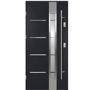 Vchodové dveře Luna S68 2ZA 90L antracit antaba 160 2070x1000x68 mm