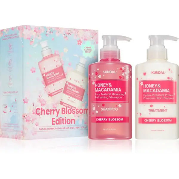 KUNDAL Honey & Macadamia Cherry Blossom Edition darčeková sada na vlasy