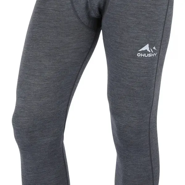Husky Merea M S, dark grey/light grey Merino termoprádlo kalhoty