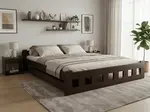 Postel Naomi zvýšená 180 x 200 cm, ořech Rošt: Bez roštu, Matrace: Matrace Coco Maxi 20 cm